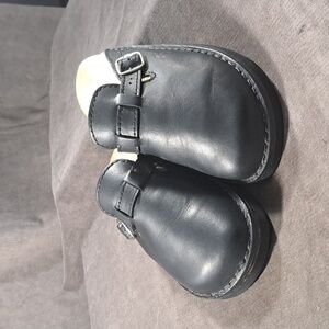 BioEco Black Leather Slip On Mules with Adjustable Buckle VG EU 40 US 9